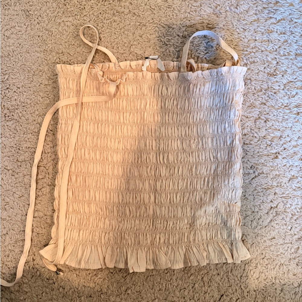 NWT Cream Smocked Crop Top and Maxi Skirt Set - Picture 7 of 8